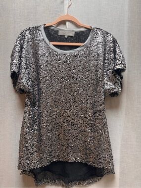 Double D Ranch Silver Sequin Short Sleeve Tee